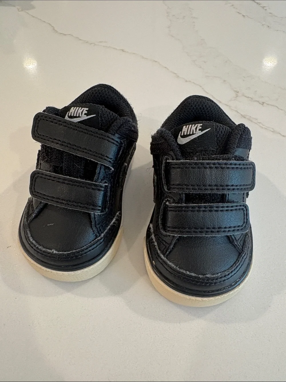 Nike Toddler Black Velcro Casual Trainers with White Soles